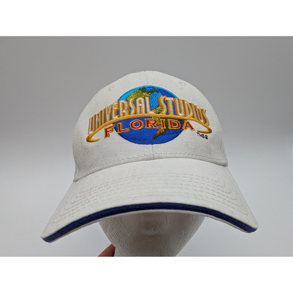 Universal Studios Florida Baseball Cap Hat White Blue Adjustable Embroidered